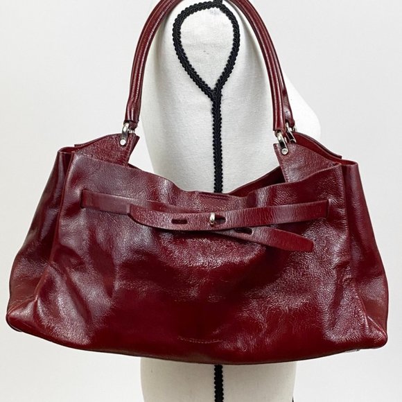 Francesco Biasia Handbags - Francesco Biasia Leather Burgundy ITALIAN Handbag